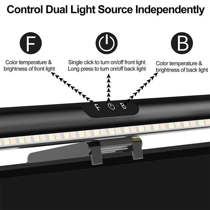 3000-6000K Steepless Dimming Laptop Screen Light Bar USB Powered Computer Monitor Light