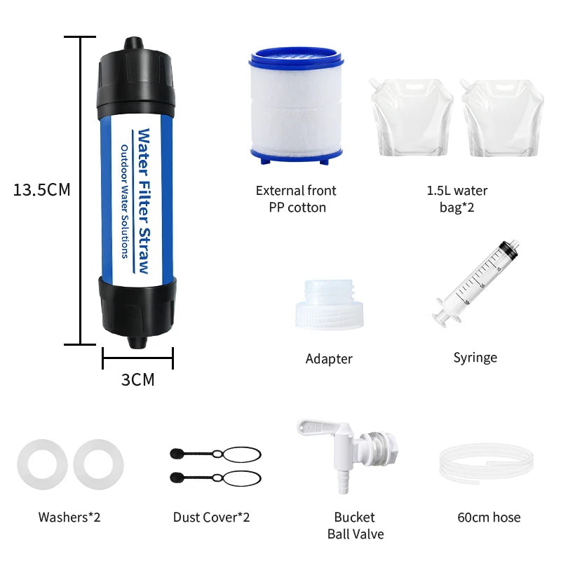 Filterwell Mini Camping Travel Hiking Personal Water Purifier Portable Life Emergency Survival Outdoor Water Filter Straw