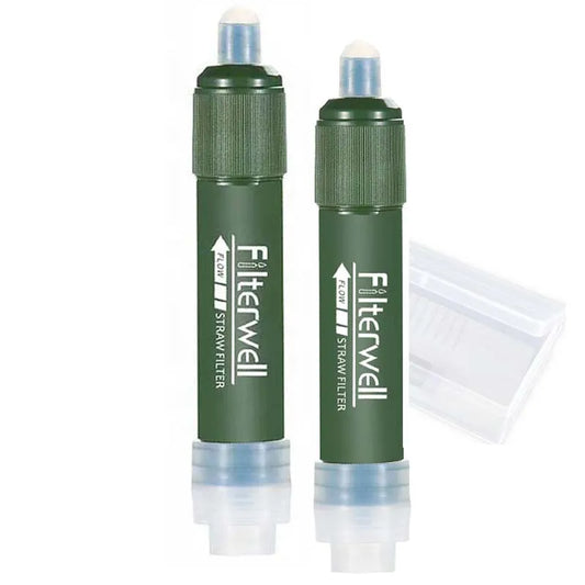 Filterwell 2 in 1 case  Outdoor  Emergency Portable Personal Water Filtration Filter Straw  Purifier  Survival Gear