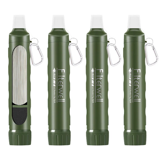 Filterwell 4PCS Personal Mini Portable Survival Outdoor Personal Life Outdoor Straw Water Filter