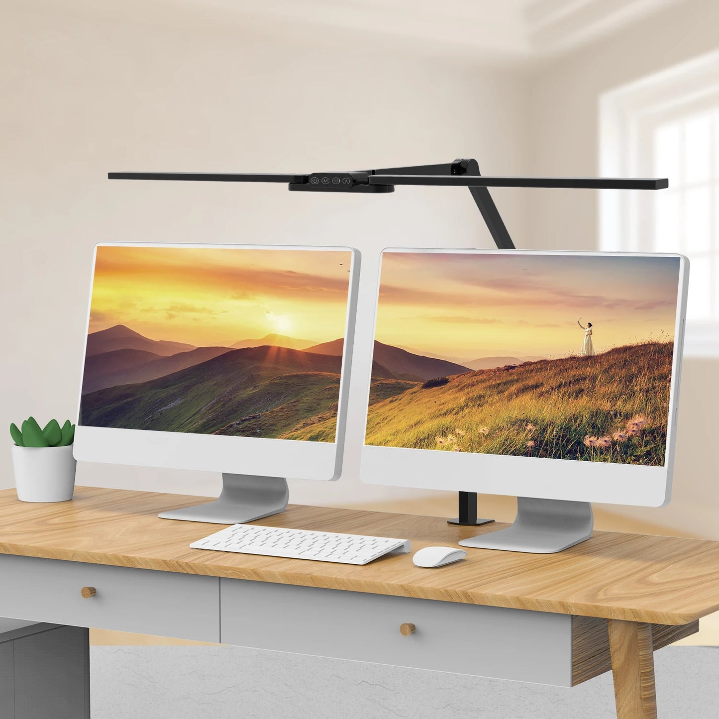 Funderled Desk Light Table Lamp for Home Office 24W Transformable LED Desk Lamp with Swing Arm