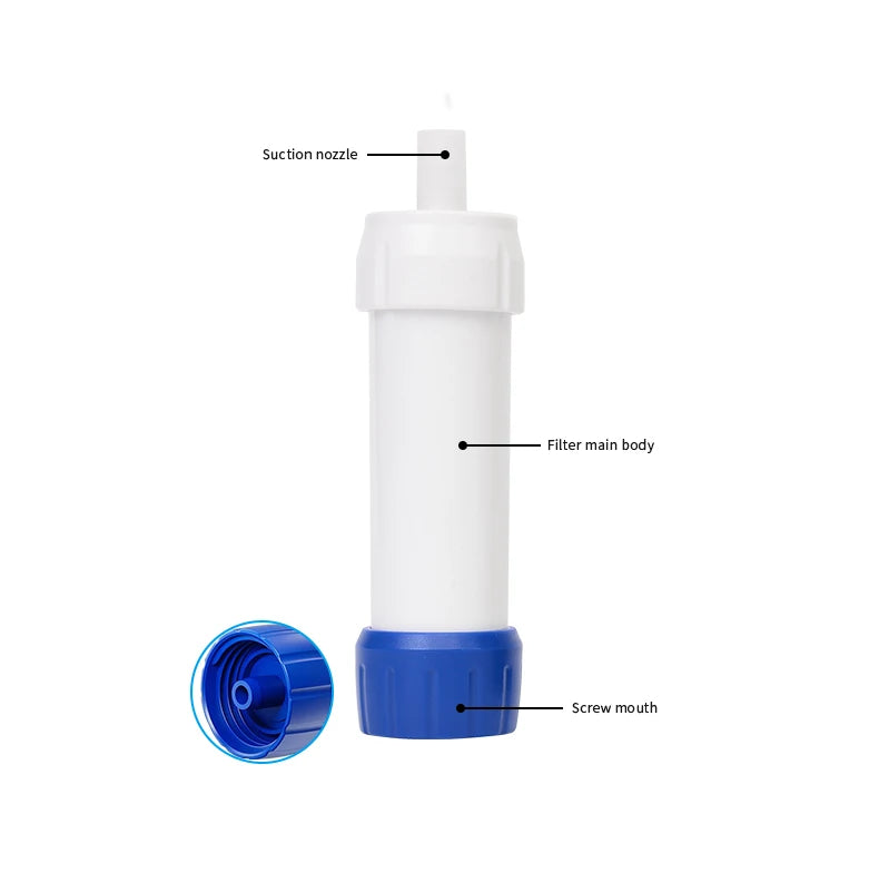 Water Filter Straw Camping Water Filter Hiking Straw Water Bottle with Straw Filter