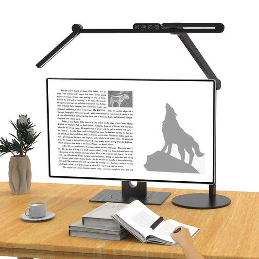 LED Desk Lamp for Home Office, 24W Bright Desk Lamp With Clamp Eye-Caring Desk Light Adjustable Table Lamp Led