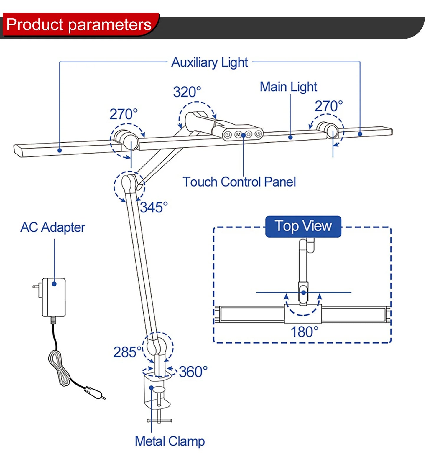 Led Desk Lamp Dimmable Table Lamp Reading