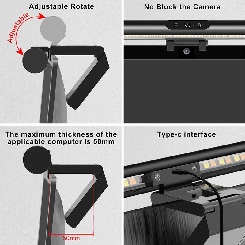 E-Reading LED Task Lamp 41CM Game Lights Touch Dimming With 4 Color Temperature 5W Computer Screen Monitor Light Bar