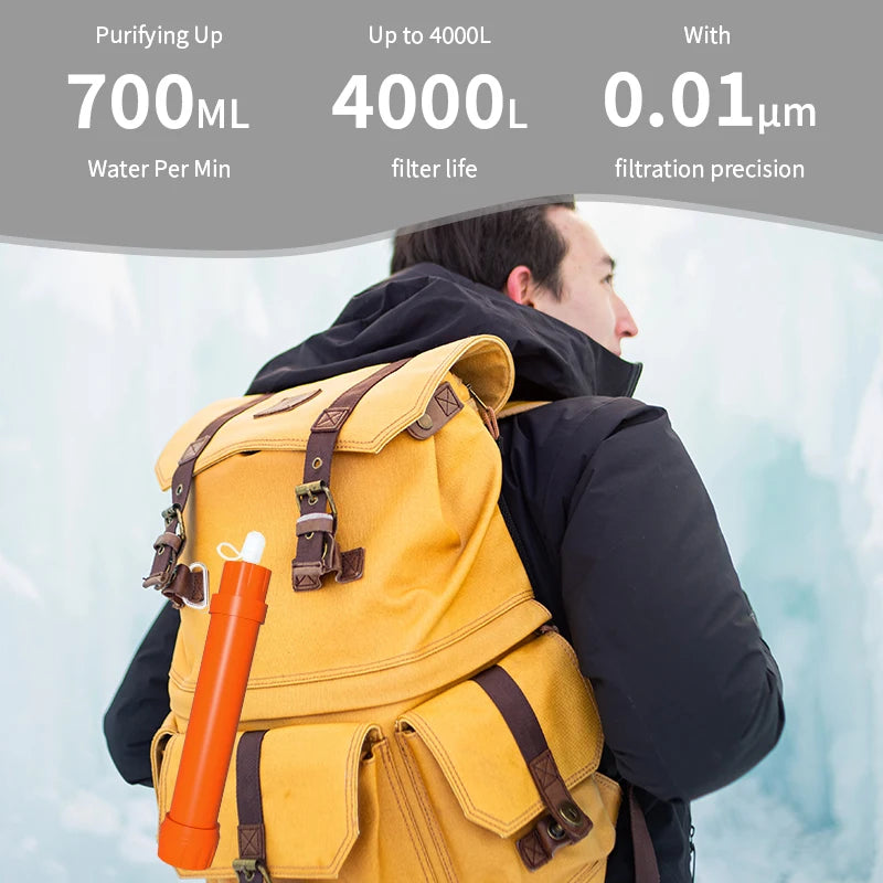 Filterwell Hollow Fiber Membrane KDF Mini Hiking Outdoor Camping Water Filter Portable Life Water Filter Straw
