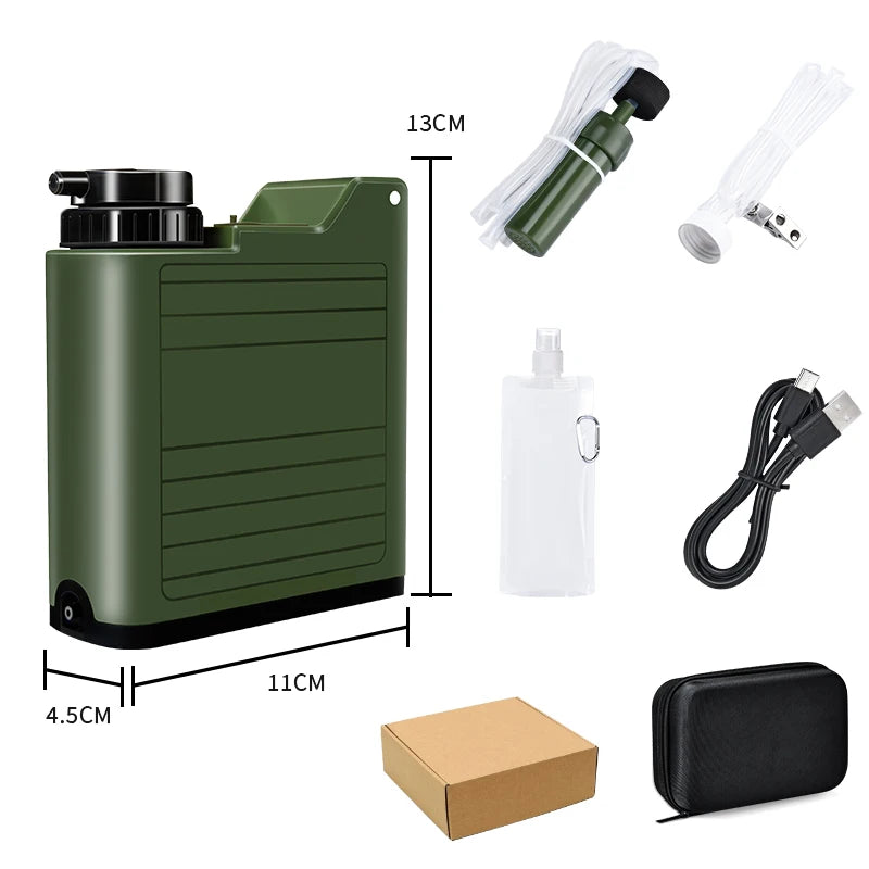 Hiking Drinking Mini Pump Electric Water Filter Straw System Camping Outdoor Portable Personal Electric Water Purifier Filter