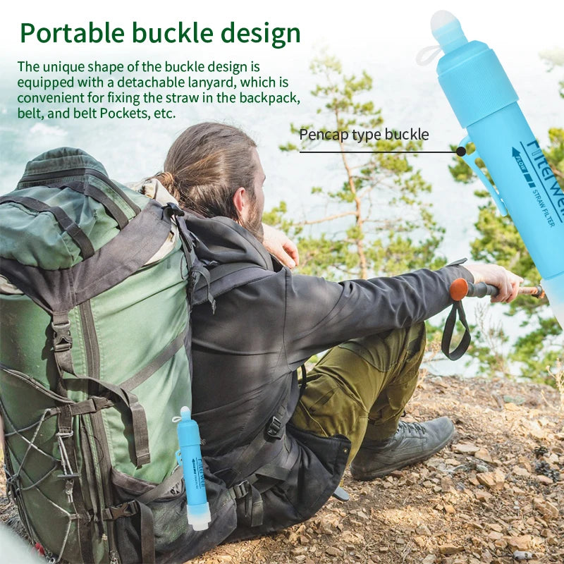 Filterwell 0.01 Um Membrane Hiking Emergency Camping Outdoor Survival Personal Portable Life Water Filter Straw