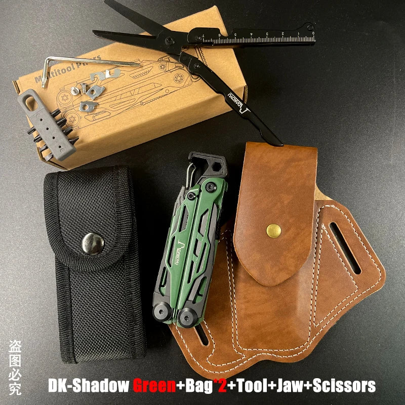 DAKOYU Green 23-in-1 Folding Multifunctional Tool Pliers Multifunctional Combination Tool Pliers EDC Outdoor Equipment