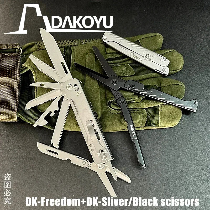 DAKOYU Outdoor Multifunctional Folding Multifunctional Tools Camping Equipment Portable EDC Detachable Large Scissors