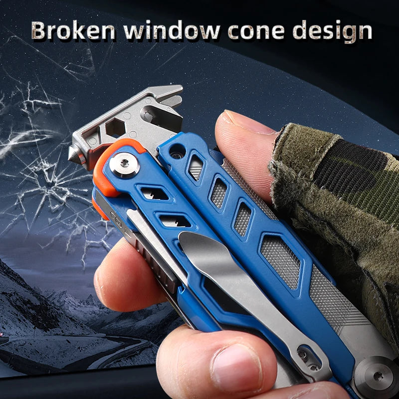 Stainless steel outdoor folding nail starting pliers portable multifunctional knife pliers camping hiking EDC combination tool p
