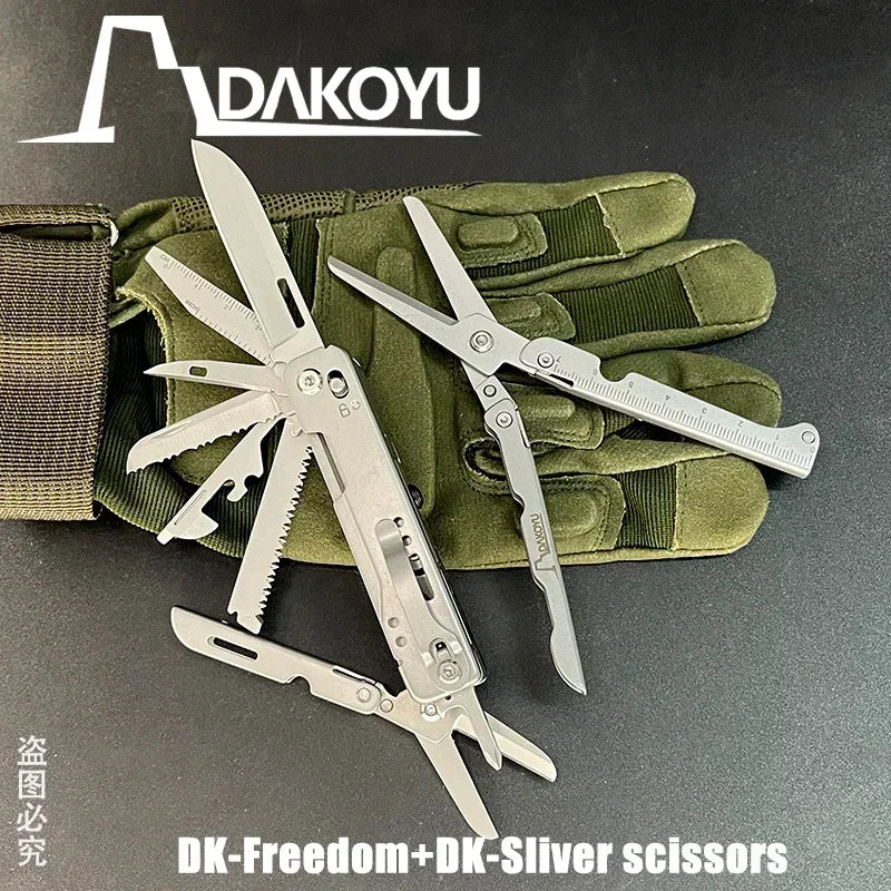 DAKOYU Outdoor Multifunctional Folding Multifunctional Tools Camping Equipment Portable EDC Detachable Large Scissors