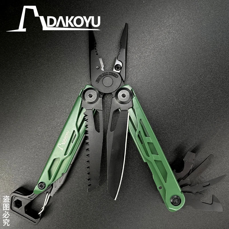 DAKOYU Green 23-in-1 Folding Multifunctional Tool Pliers Multifunctional Combination Tool Pliers EDC Outdoor Equipment
