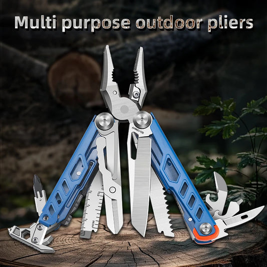 Stainless steel outdoor folding nail starting pliers portable multifunctional knife pliers camping hiking EDC combination tool p