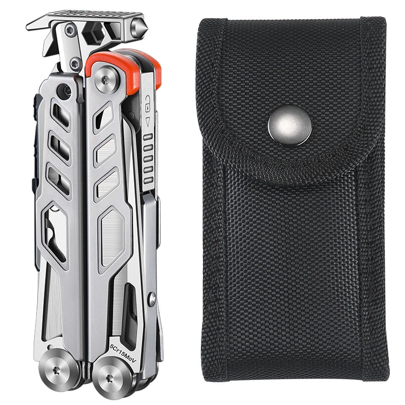 Stainless steel outdoor folding nail starting pliers portable multifunctional knife pliers camping hiking EDC combination tool p