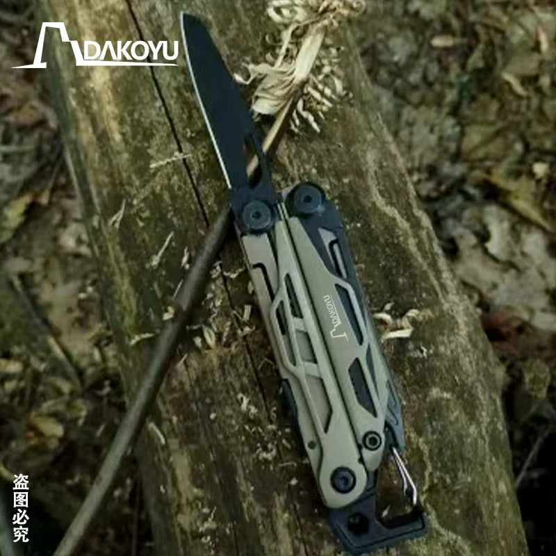 DAKOYU Mud Yellow 23-in-1 Folding Multifunctional Tool Pliers Multifunctional Combination Tool Pliers EDC Outdoor Equipment