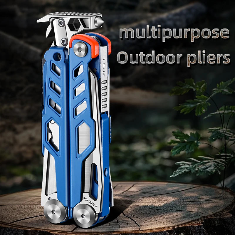 Stainless steel outdoor folding nail starting pliers portable multifunctional knife pliers camping hiking EDC combination tool p