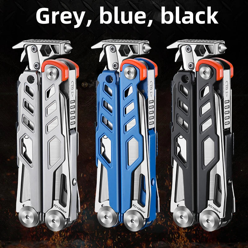 Stainless steel outdoor folding nail starting pliers portable multifunctional knife pliers camping hiking EDC combination tool p