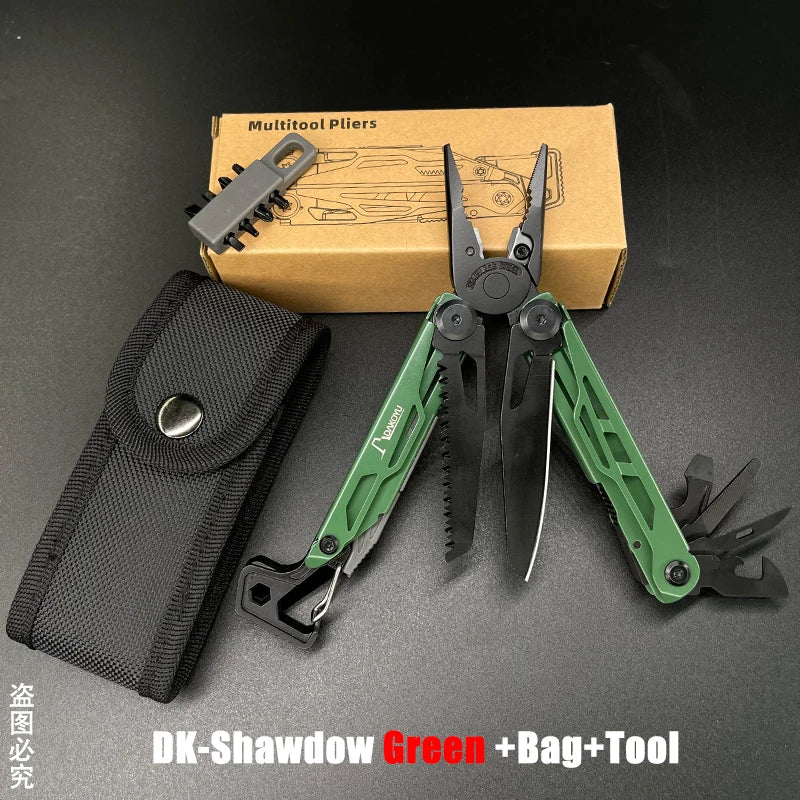 DAKOYU Green 23-in-1 Folding Multifunctional Tool Pliers Multifunctional Combination Tool Pliers EDC Outdoor Equipment