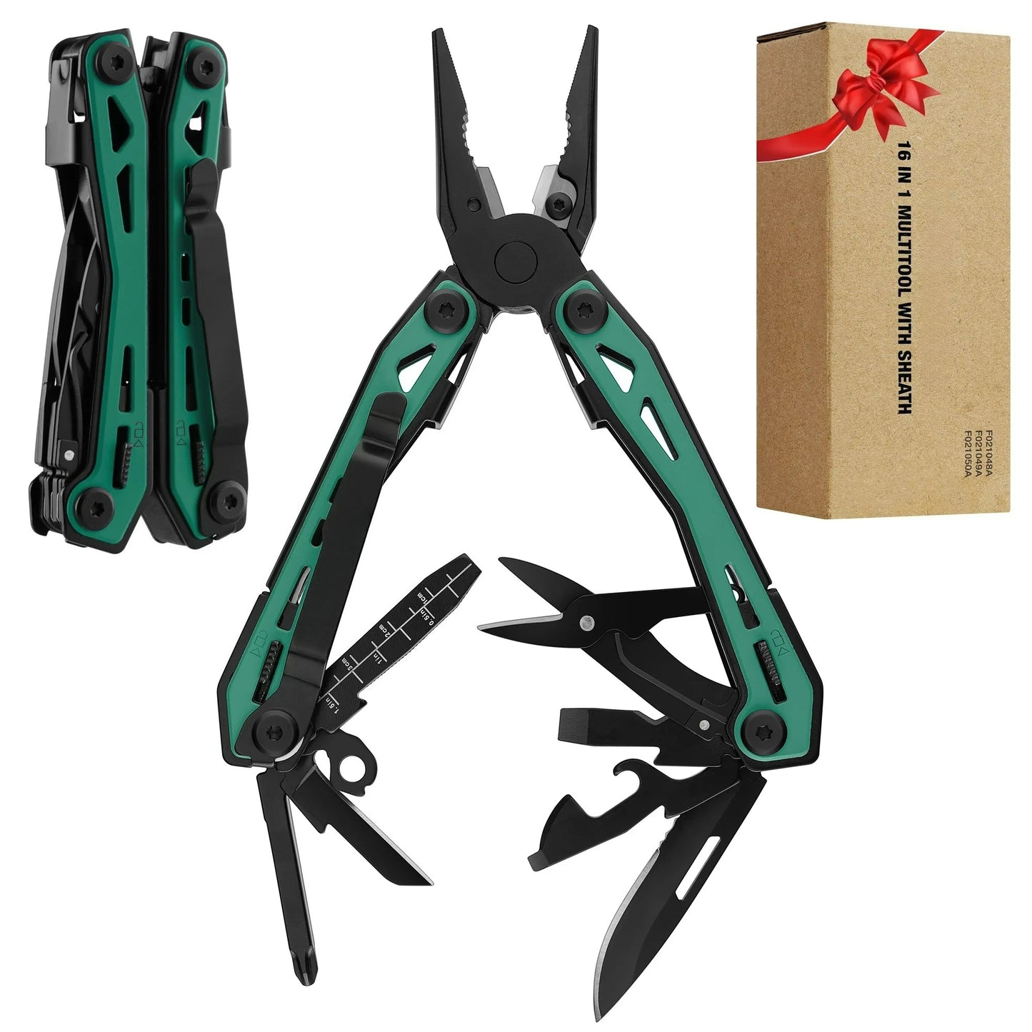 16-in-1 Multi Tool Pliers Stainless Steel EDC Multitool with Pocket Knife for Camping Survival Outdoor Activities