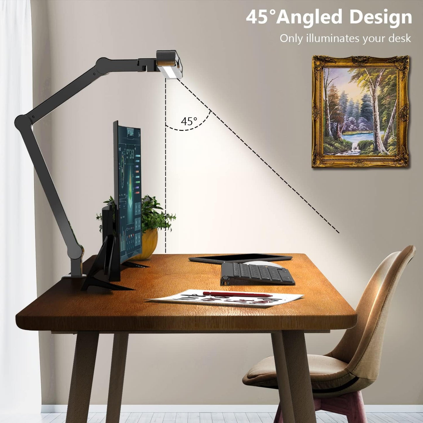 New multifunctional desktop clip-type long-arm desk lamp computer screen work reading eye protection touch desk lamp