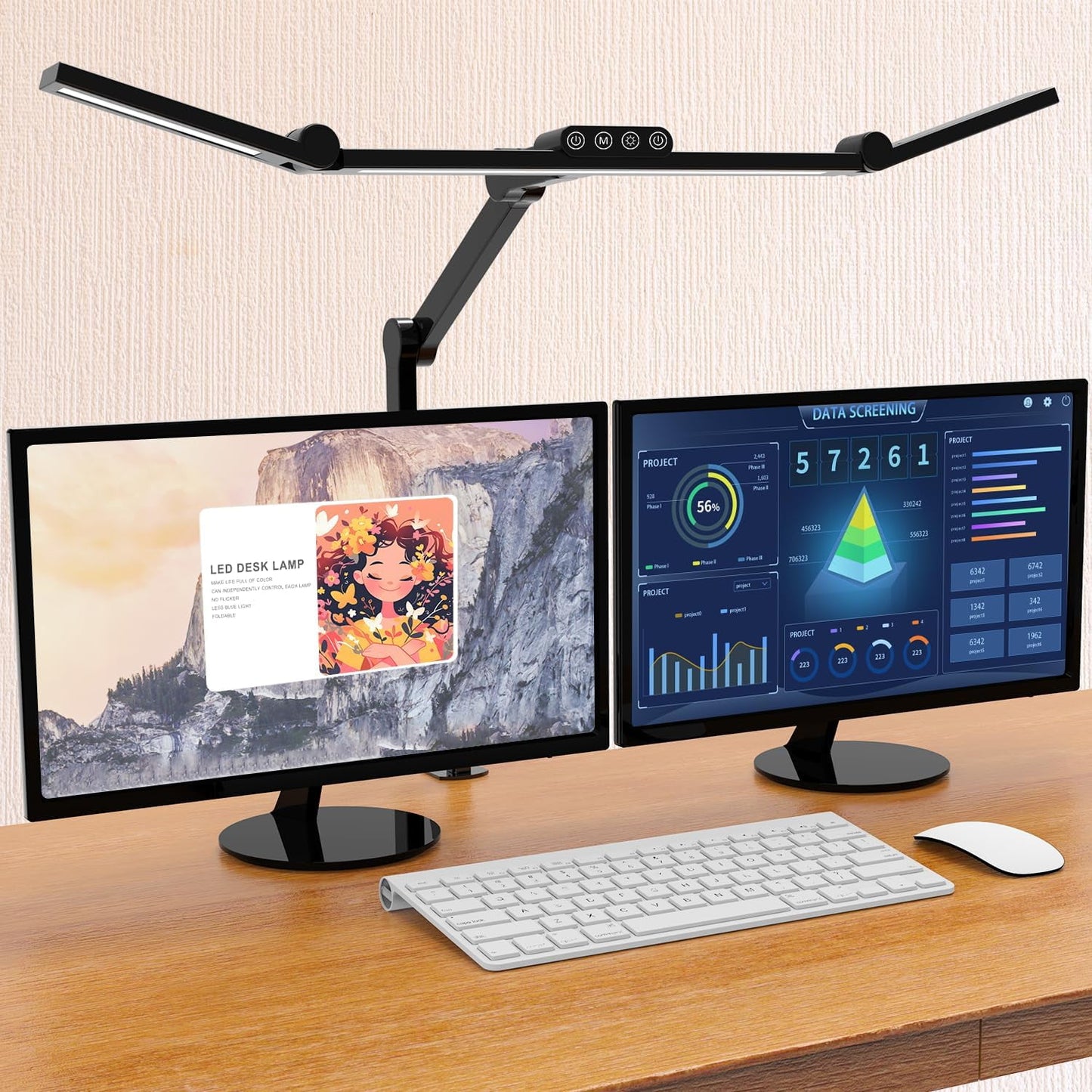 New multifunctional desktop clip-type long-arm desk lamp computer screen work reading eye protection touch desk lamp