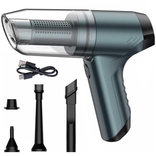 LONLEEYU Handheld Vacuum Cleaner Cordless, High Power 11000PA Suction Portable Car Vacuum Cleaner Rechargeable, 3 in 1 Mini Air Duster with 2 Filters, Green