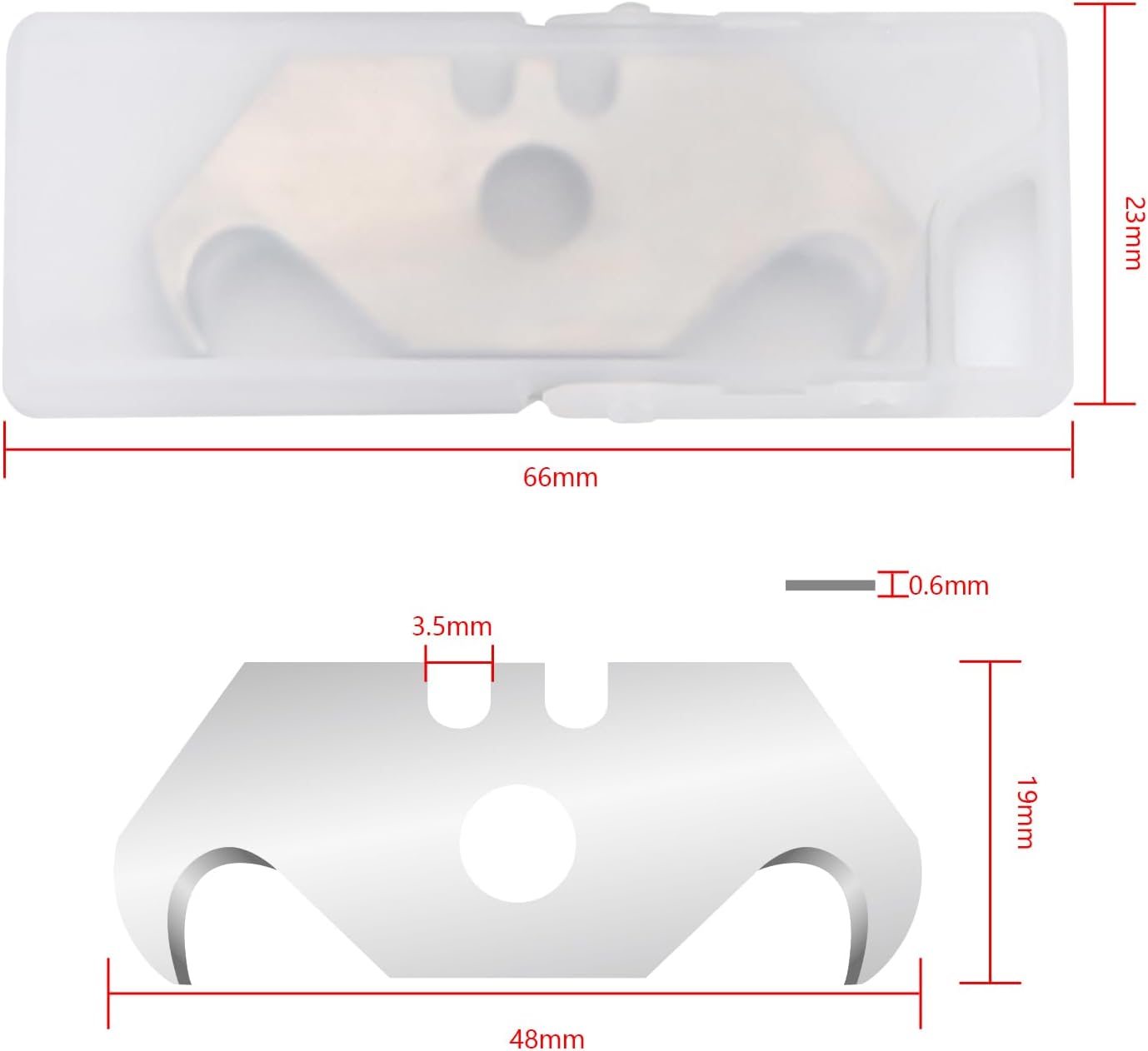 KS22 SK5 Hook Razor Blades 100 Pack | Utility Knife Replacement Blades