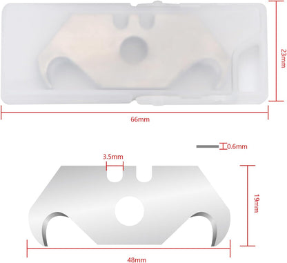 KS22 SK5 Hook Razor Blades 100 Pack | Utility Knife Replacement Blades