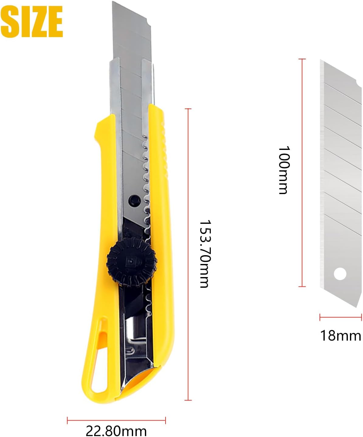 K1801 Retractable Box Cutter 18mm | Heavy Duty SK5 Utility Knife 2 Pack