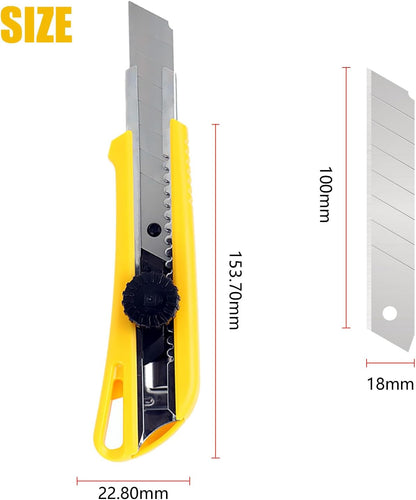 K1801 Retractable Box Cutter 18mm | Heavy Duty SK5 Utility Knife 2 Pack