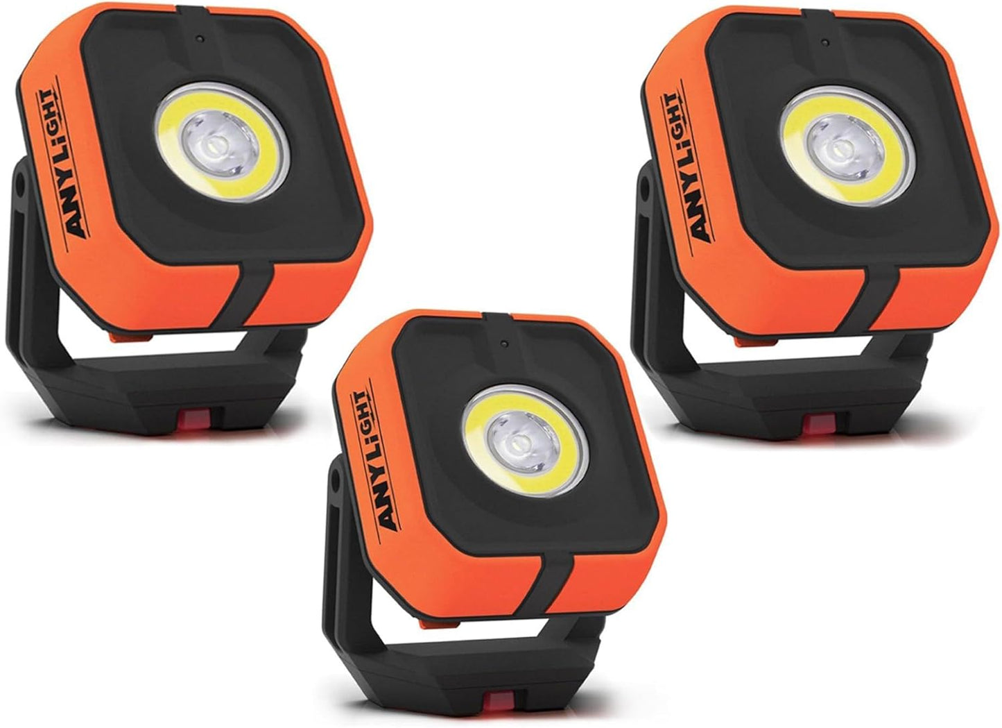 Work Light Kit, Magnetic Rechargeable Light with 4 Modes & 150°Rotatable, 1200LM Waterproof Portable Light with 360° Rotating Hook for Emergency Car Repair, Grill (3 Pack with Hook)