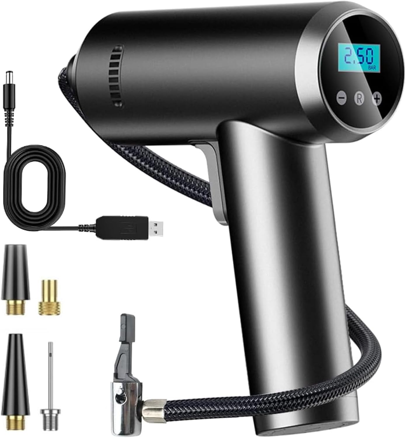 Rechargeable Air Pump, Smart Digital Tire Inflator with Auto Shutoff