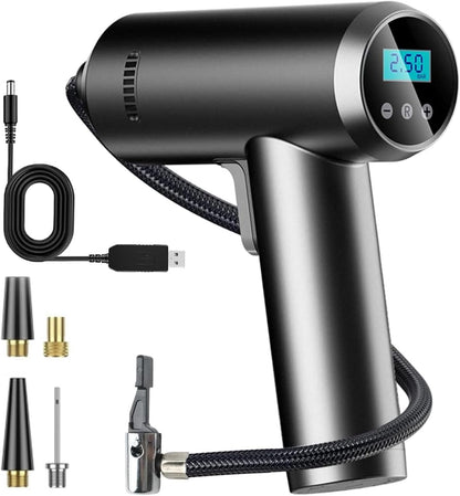 Rechargeable Air Pump, Smart Digital Tire Inflator with Auto Shutoff