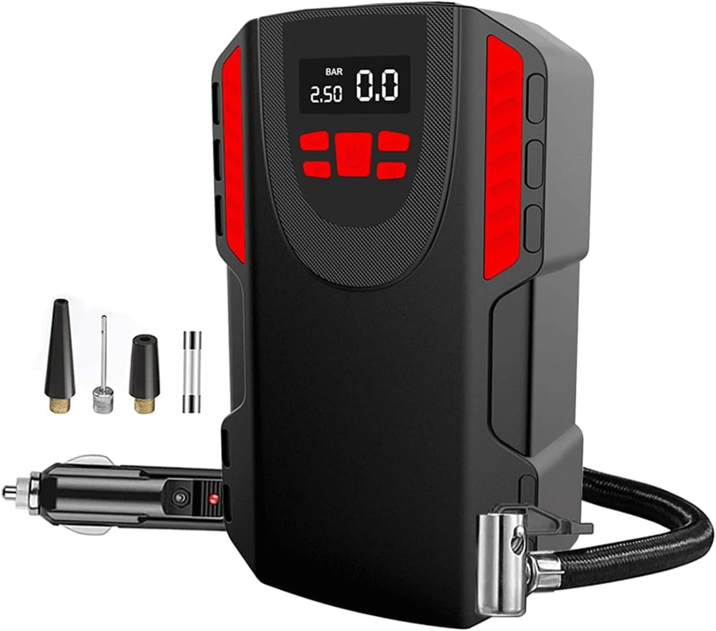 LYAP-8003 12V Portable Air Compressor, 150PSI Digital Tire Pump with Auto Shut Off & LED Light