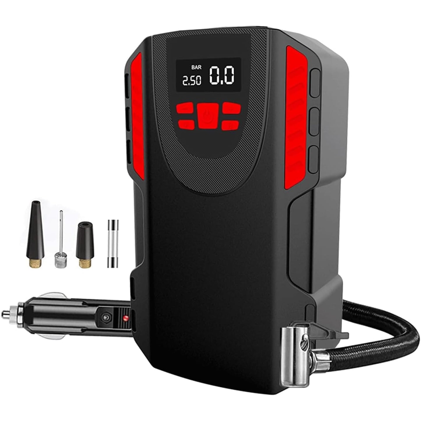 LONLEEYU Tire Inflator Air Pump, Portable Air Compressor for Car Tires, 12V DC 150 PSI Tire Pump with LED Light Digital Pressure Gauge for Car Bike