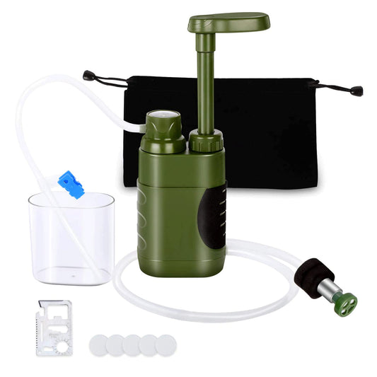 Water Purification System for Survival, Lightweight Portable Water Filter for Backpacking, Camping - Water Purifier Survival