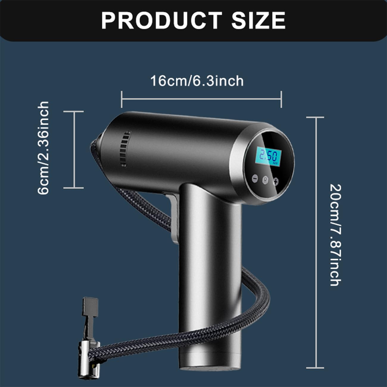 LONLEEYU Tire Inflator, Portable Air Compressor Pump for Car Tires, 150PSI Auto Tire Pump with Digital Pressure Gauge with Emergency LED Light for Car Motorcycle Bicycle Balls