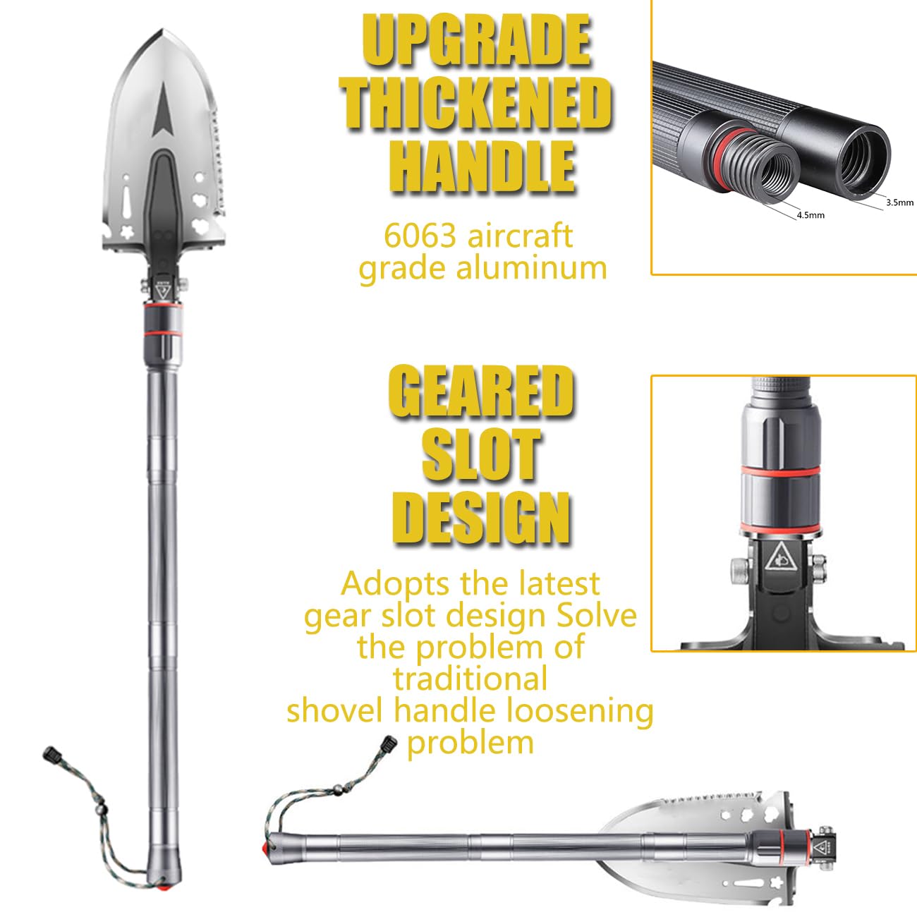 LONLEEYU Folding Survival Shovel