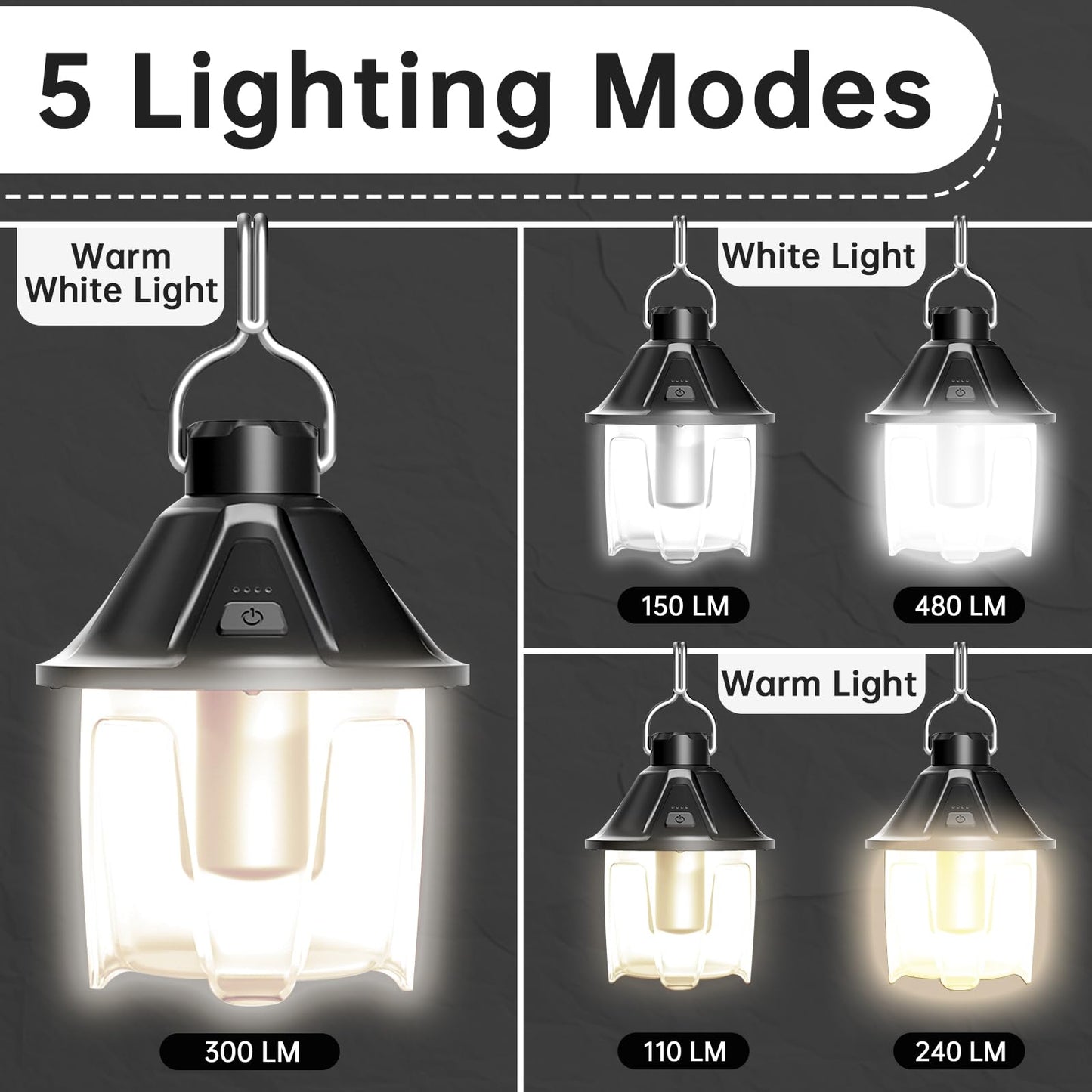 500LM Warm & Cold Dual Colour Camping Light