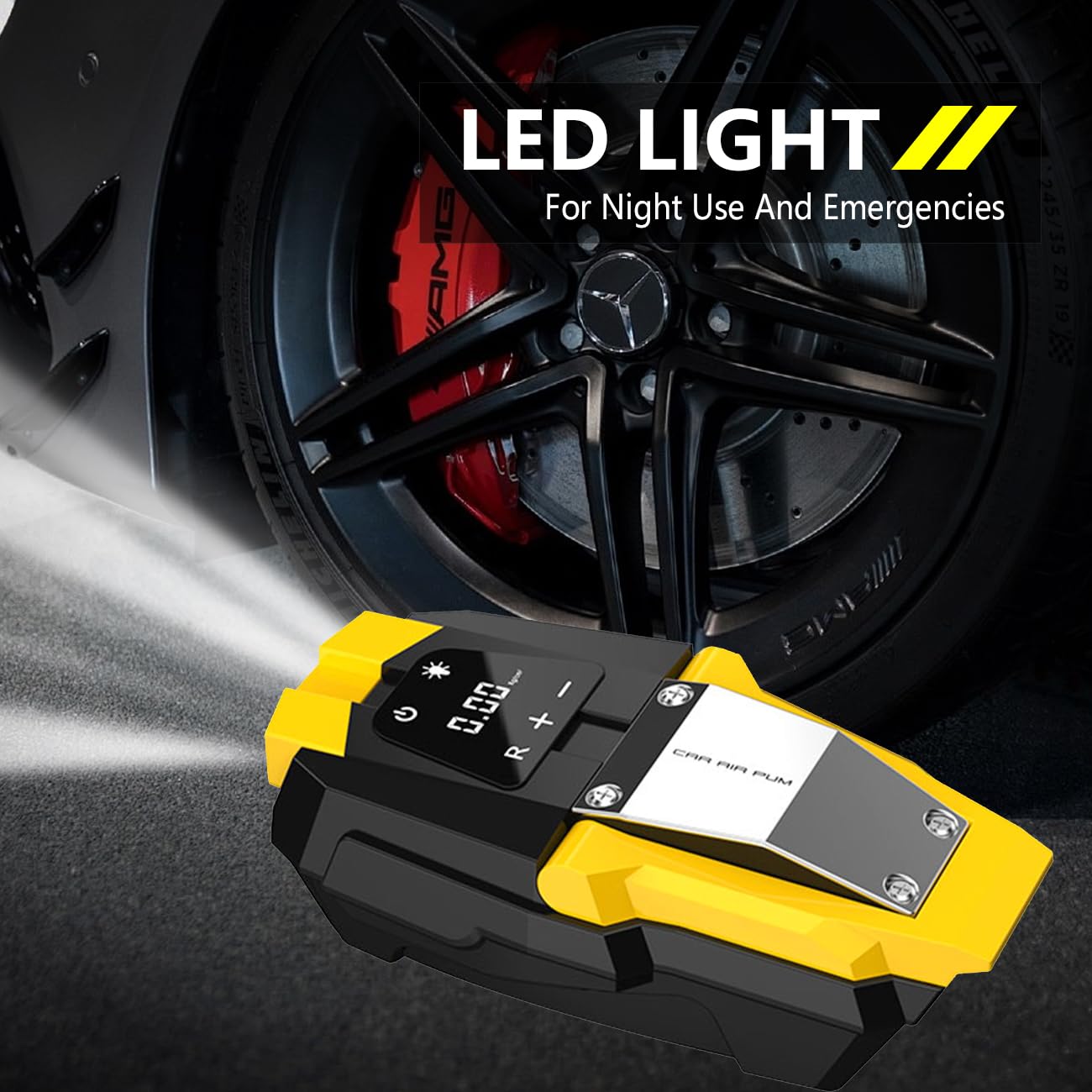 LONLEEYU Tire Inflator, Portable Air Compressor Pump for Car Tires