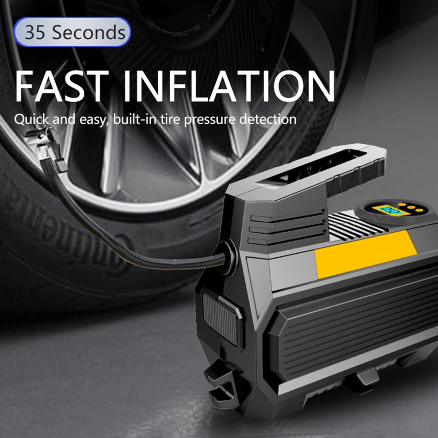 LONLEEYU Tire Inflator, Portable Air Compressor Air Pump for Car Tires, 8001