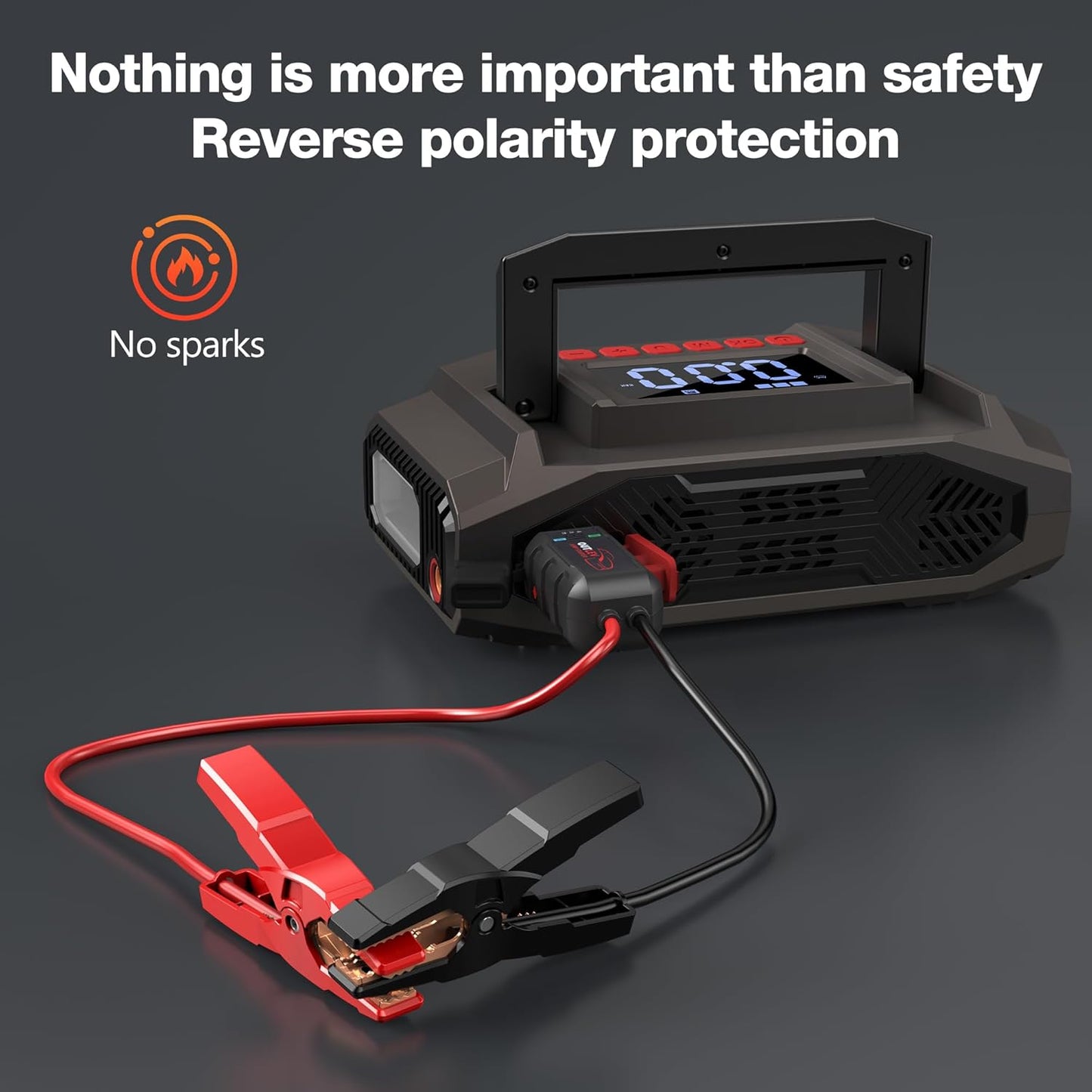 Car Battery Jump Starter with Air Compressor for All Gas & 10.0L Diesel Engines