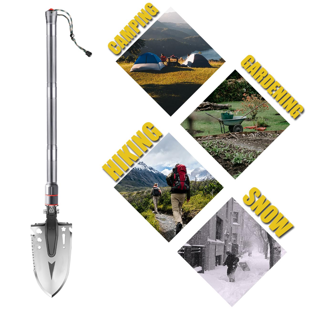 LONLEEYU Folding Survival Shovel