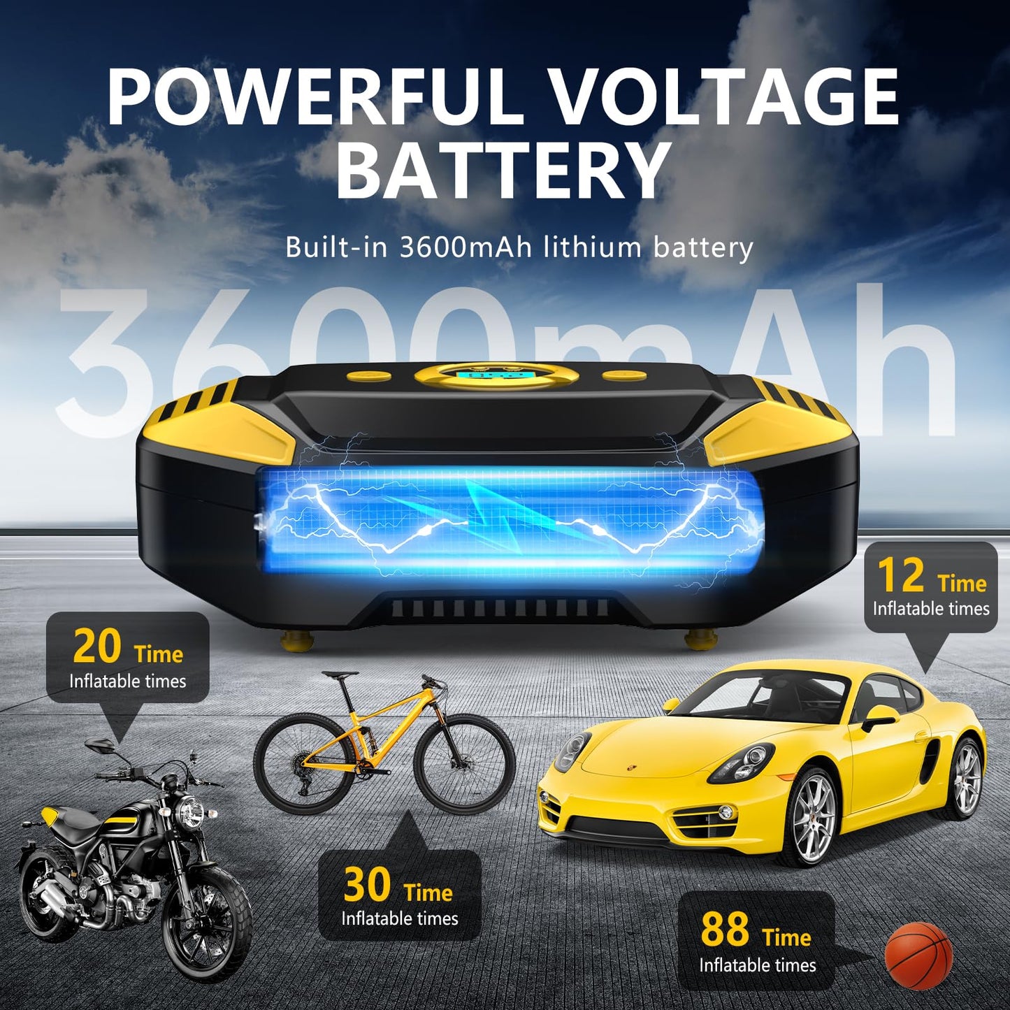 Cordless Vehicle Mounted Dual Purpose Inflatable Pump DC