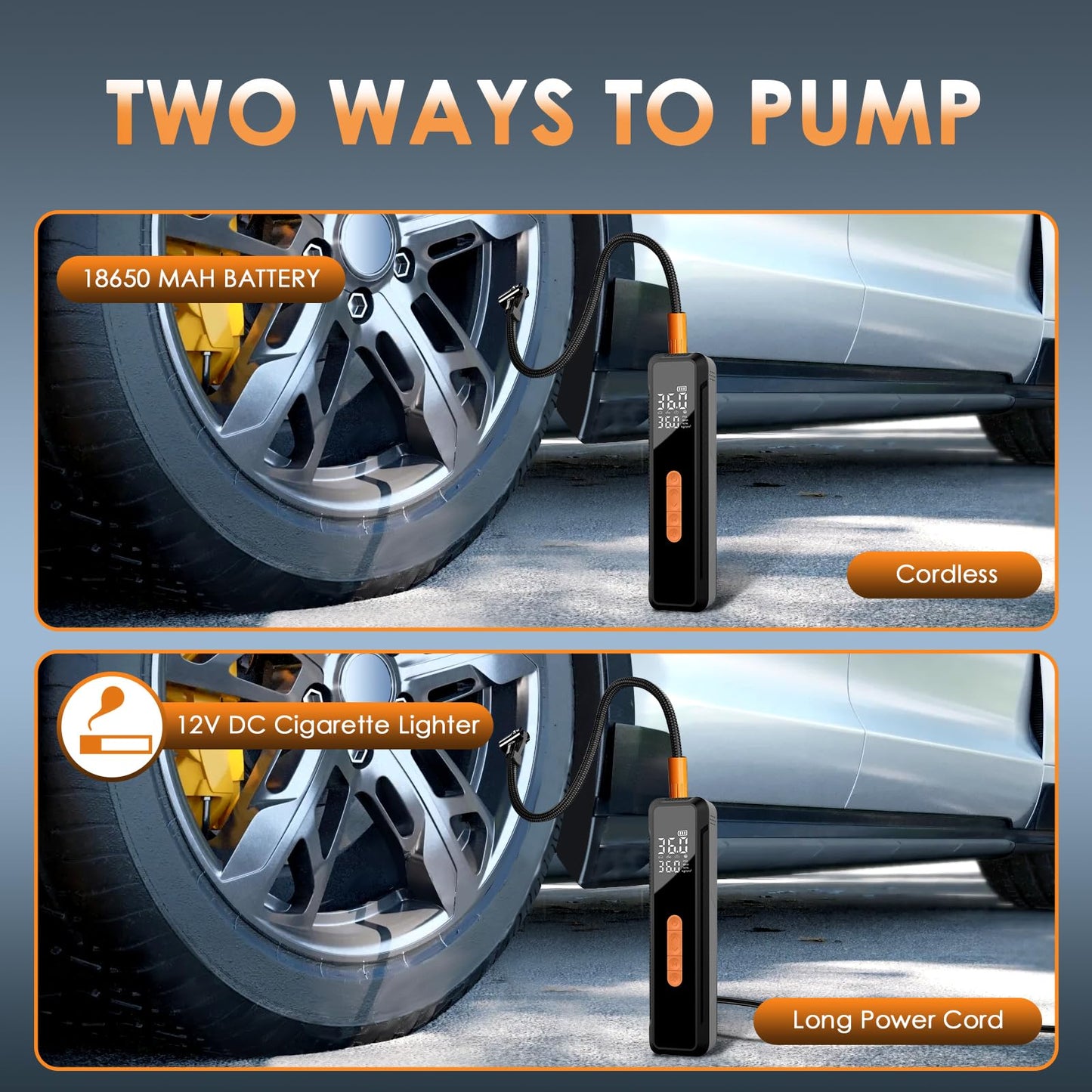 Cordless Vehicle Mounted Dual Purpose Inflatable Pump