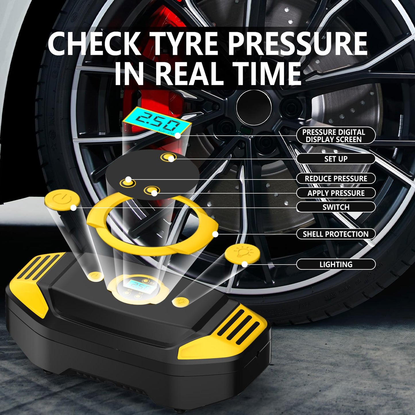 Cordless Vehicle Mounted Dual Purpose Inflatable Pump DC