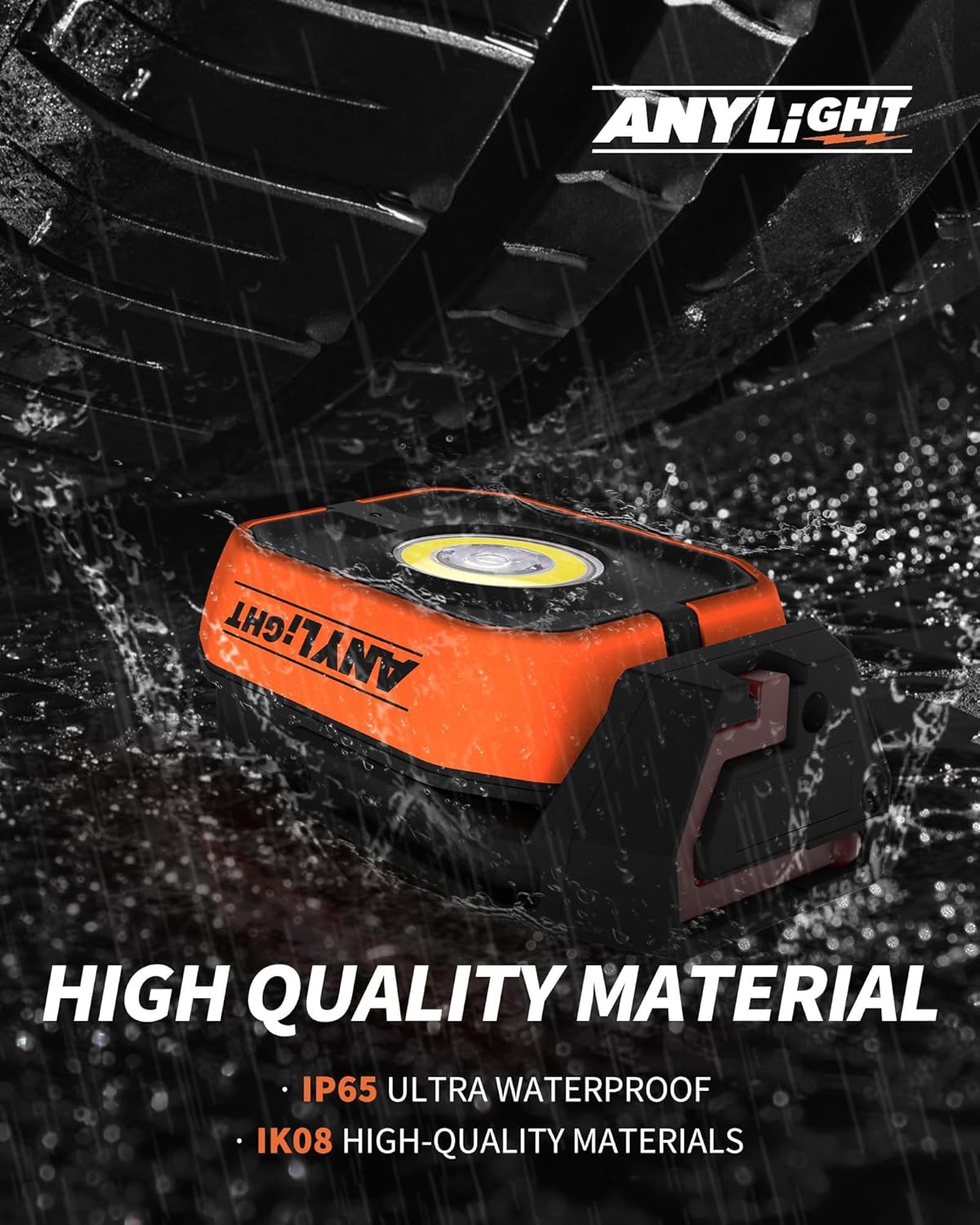 Work Light Kit, Magnetic Rechargeable Light with 4 Modes & 150°Rotatable, 1200LM Waterproof Portable Light with 360° Rotating Hook for Emergency Car Repair, Grill (3 Pack with Hook)