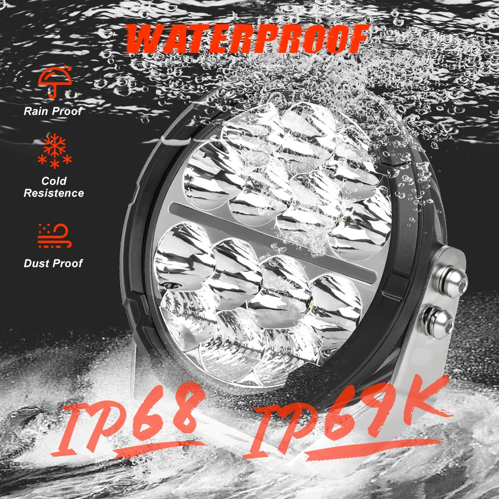 White Amber DRL Light Spot Offroad Lights Spot Beam Truck Round 7 Inch Led Spotlights 4x4