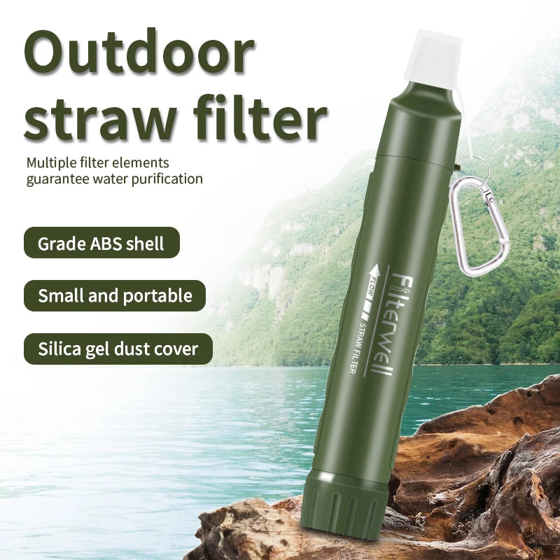 Filterwell UF Membrane Mini Hiking Survival Travel Camping Water Filter Personal Portable Life Outdoor Water Filter Straw